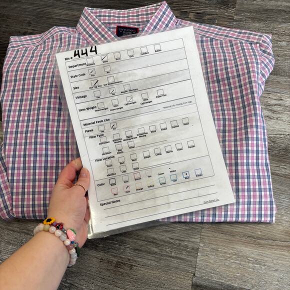 UNTUCKit Purple Pink Check Mens 2XL Wrinkle Free Cotton Button Up Shirt Plaid - Picture 8 of 8